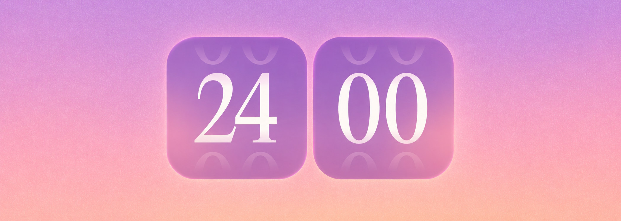 A flip clock reading 24:00